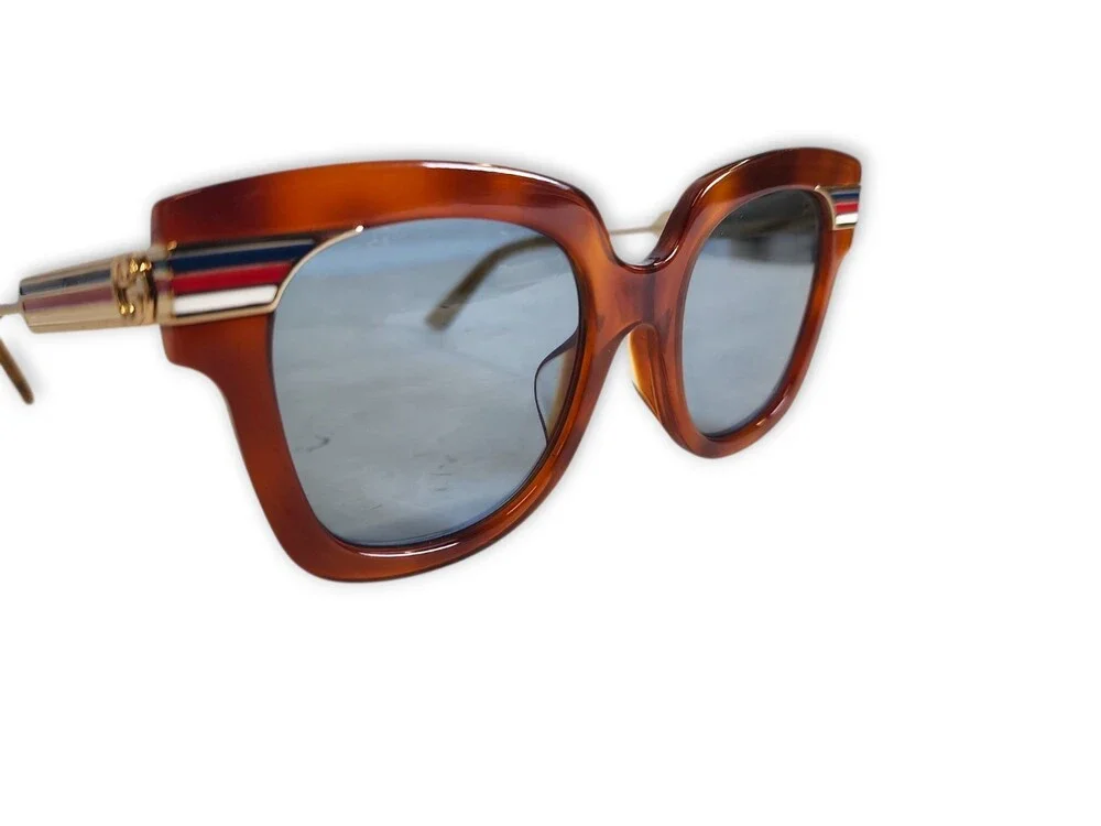 Gucci GG0281S-002 Havana Square Brown Lens Women's Acetate Sunglasses